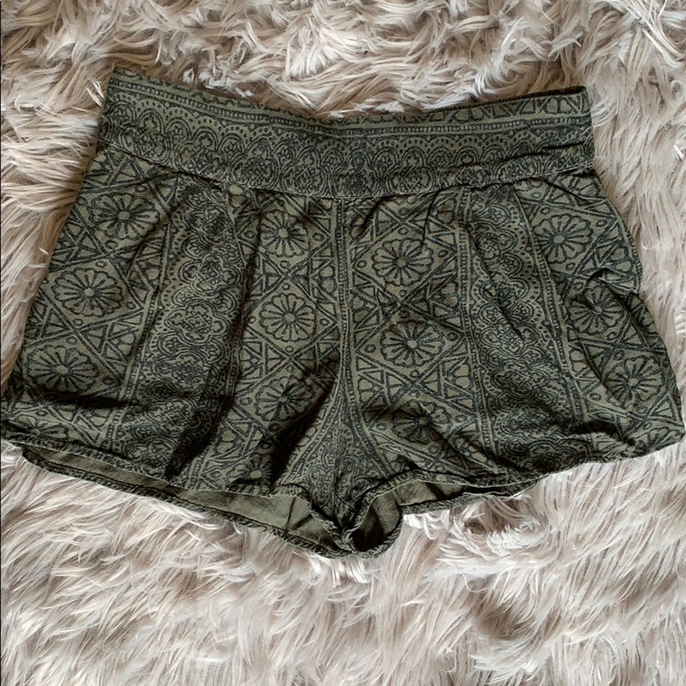 patterned fabric shorts